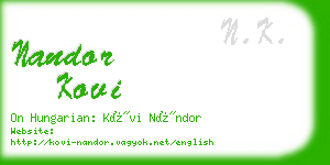 nandor kovi business card